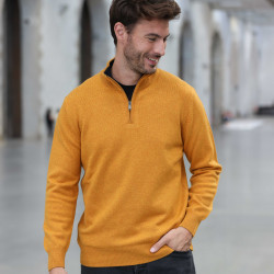 Best Yarn Yellow Gold 1/2 Zip Collar Sweater