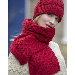 Inis Crafts Honeycomb Red Scarf