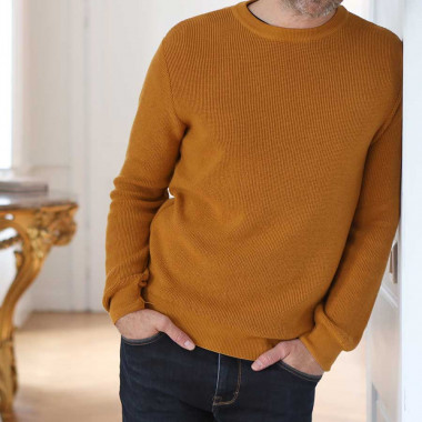 Out Of Ireland Liam Mustard Round Neck Sweater