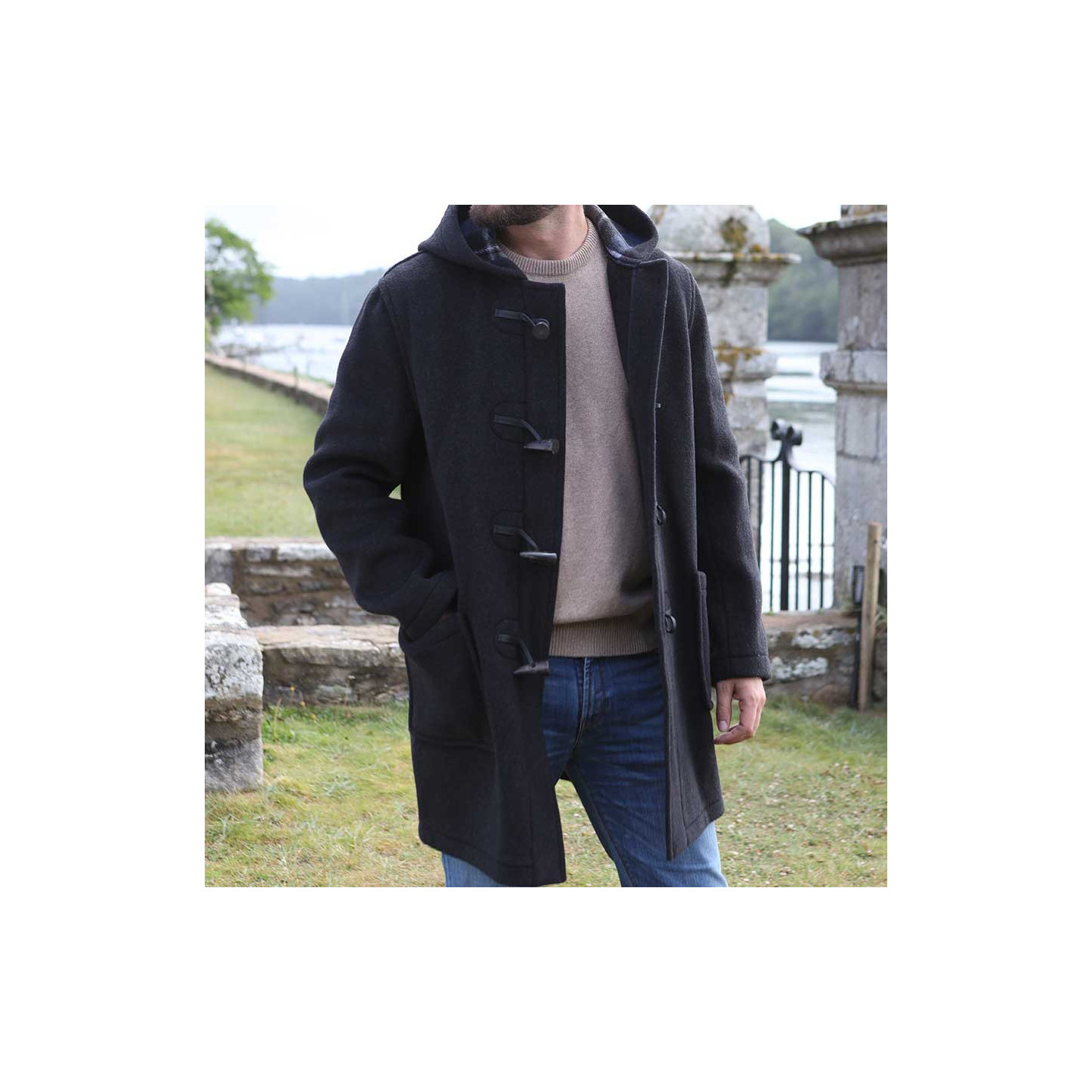 London Tradition Dark Grey Joseph Duffle-Coat