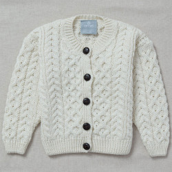 Aran Woollen Mills Ecru Supersoft Cardigan