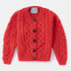 Aran Woollen Mills Children Red Supersoft Cardigan