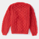 Aran Woollen Mills Children Red Supersoft Cardigan