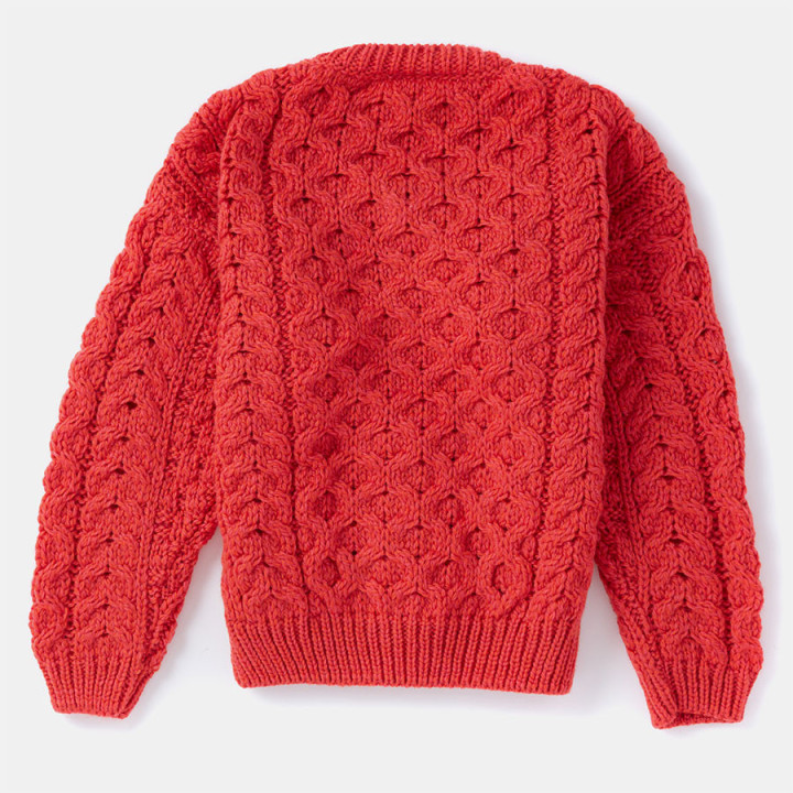 Aran Woollen Mills Children Red Supersoft Cardigan