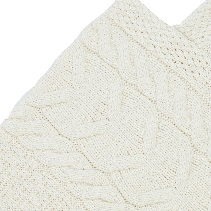 Poncho Enfant Ecru Aran Woollen Mills