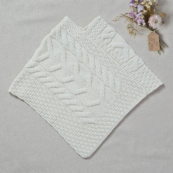 Poncho Enfant Ecru Aran Woollen Mills