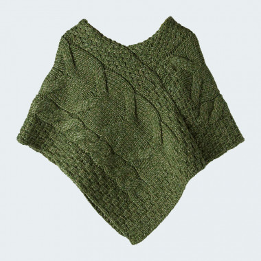 Aran Woollen Mills Children Green Poncho