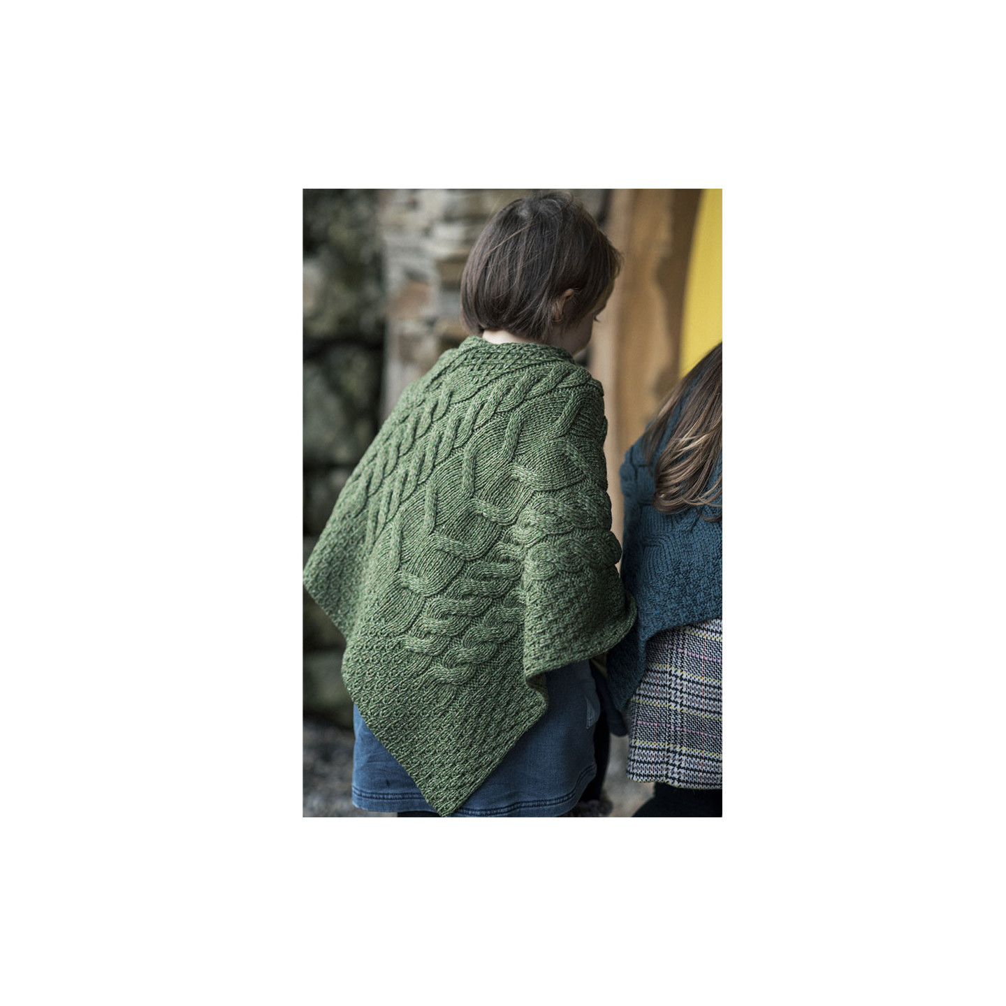 Poncho Enfant Vert Aran Woollen Mills