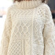 Aran Woollen Mills Ecru Roll Neck Sweater