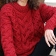 Pull Mérino Col Montant Rouge Aran Woollen Mills