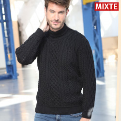 Aran Woolen Mills Black Turtleneck Sweater