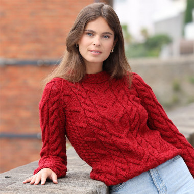 Gros pull femme en laine mérinos tricoté main made in France