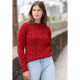 Aran Woollen Mills Red Cable-knit Crew Neck Supersoft Sweater