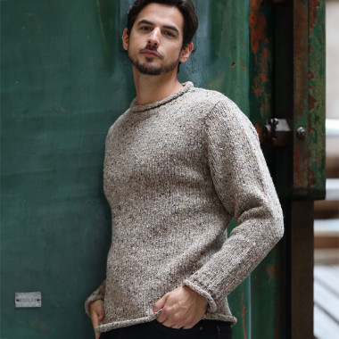 Pull Donegal Beige Aran Woollen Mills
