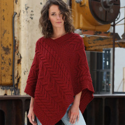 Aran Woollen Mills Twisted Red Supersoft Poncho