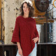 Aran Woollen Mills Twisted Red Supersoft Poncho