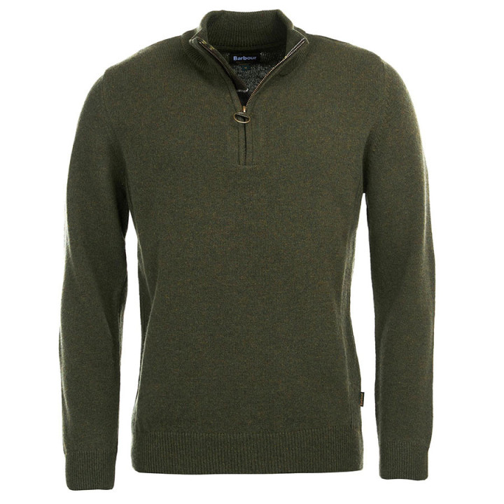 Barbour Holden 1/2 zip Olive Sweater