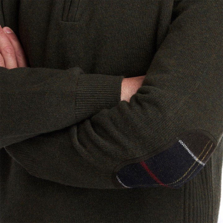 Barbour Holden 1/2 zip Olive Sweater