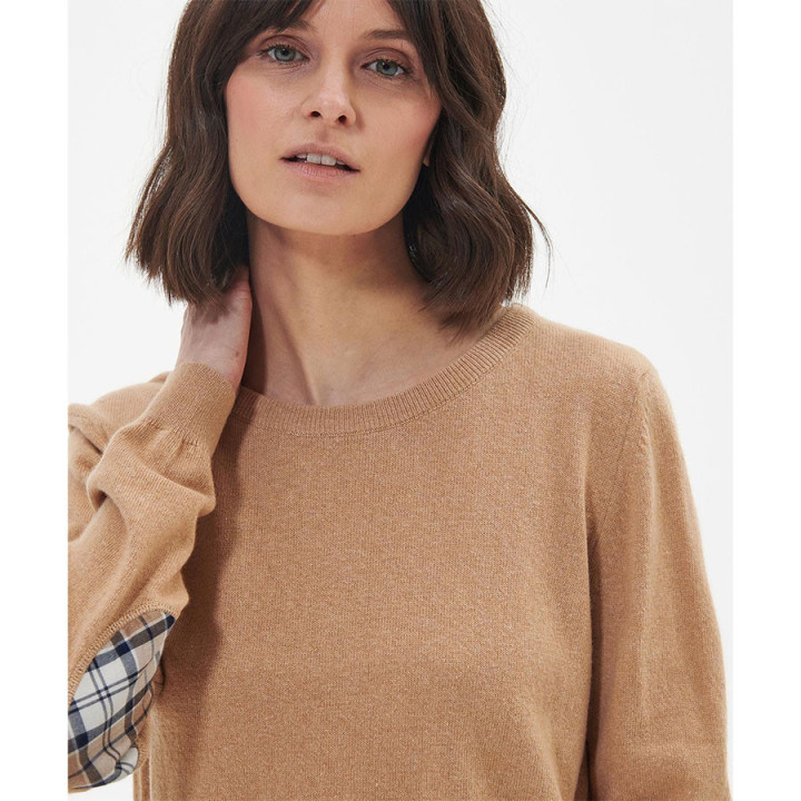 Pull Pendle Col Rond Caramel Barbour