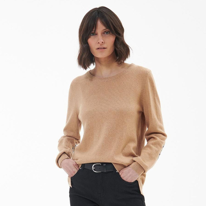 Barbour Pendle Crew Neck Caramel Sweater