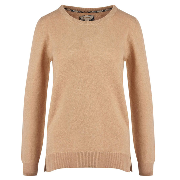 Barbour Pendle Crew Neck Caramel Sweater
