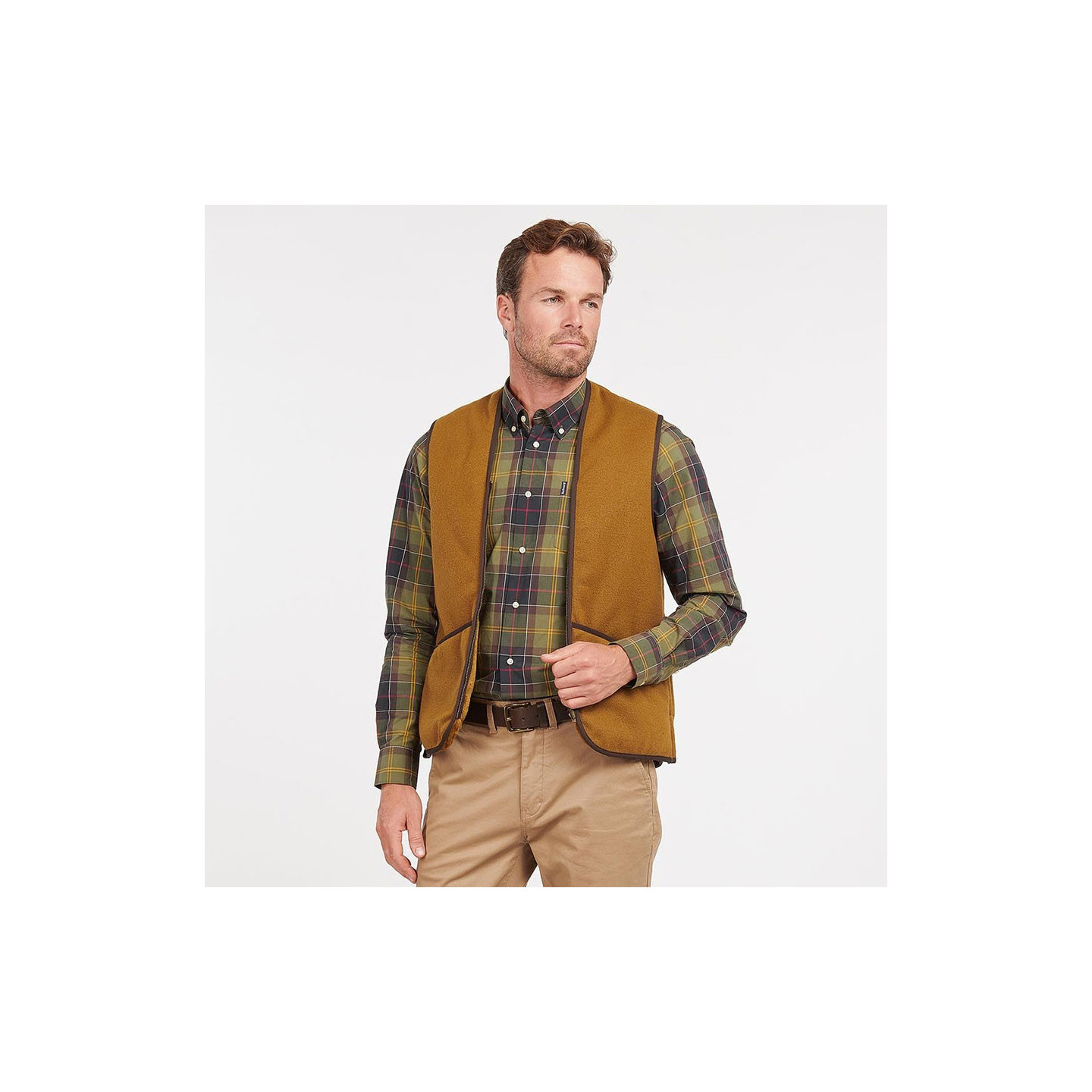 Barbour Warm Pile Zipped Brown Waistcoat