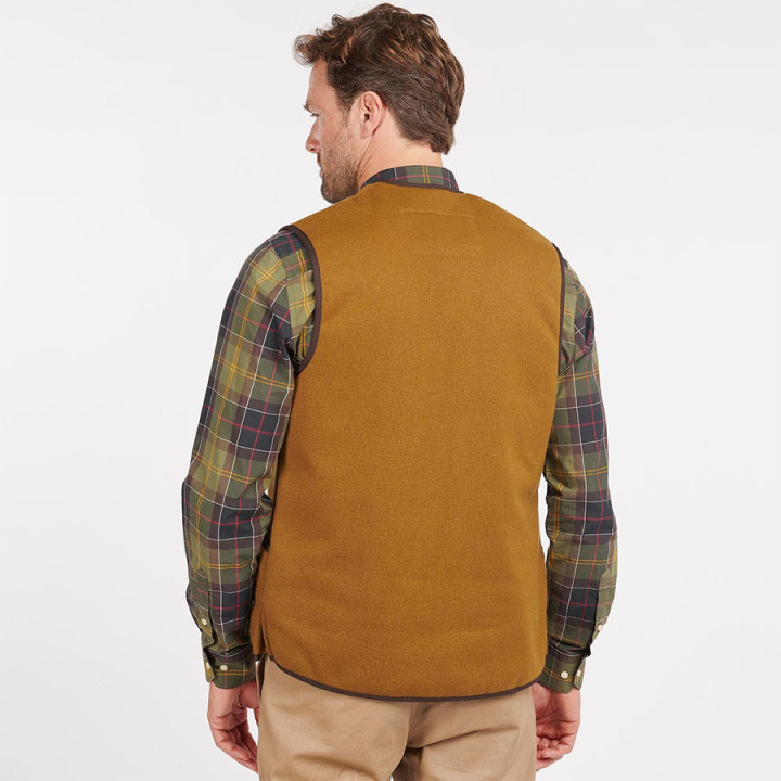 Barbour Warm Pile Zipped Brown Waistcoat