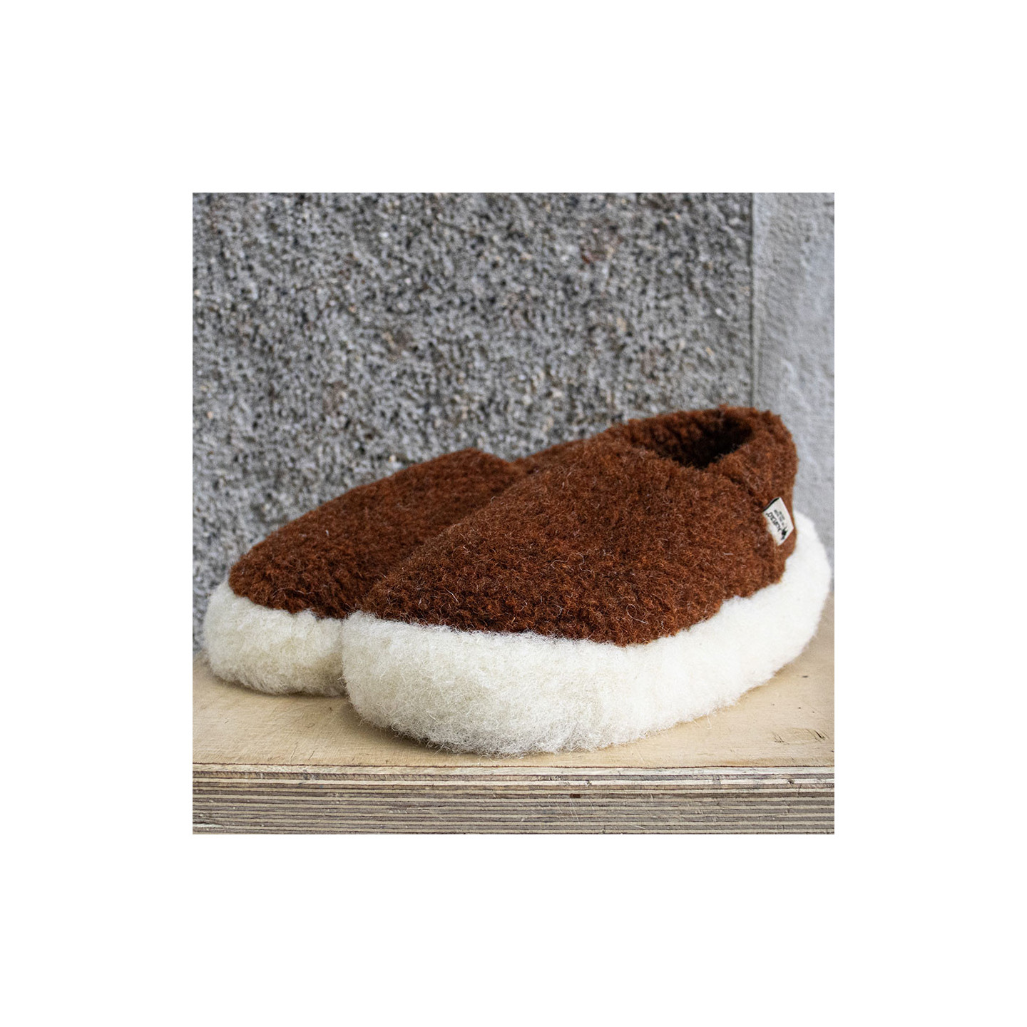 Chaussons Siberian Laine Cognac Alwero