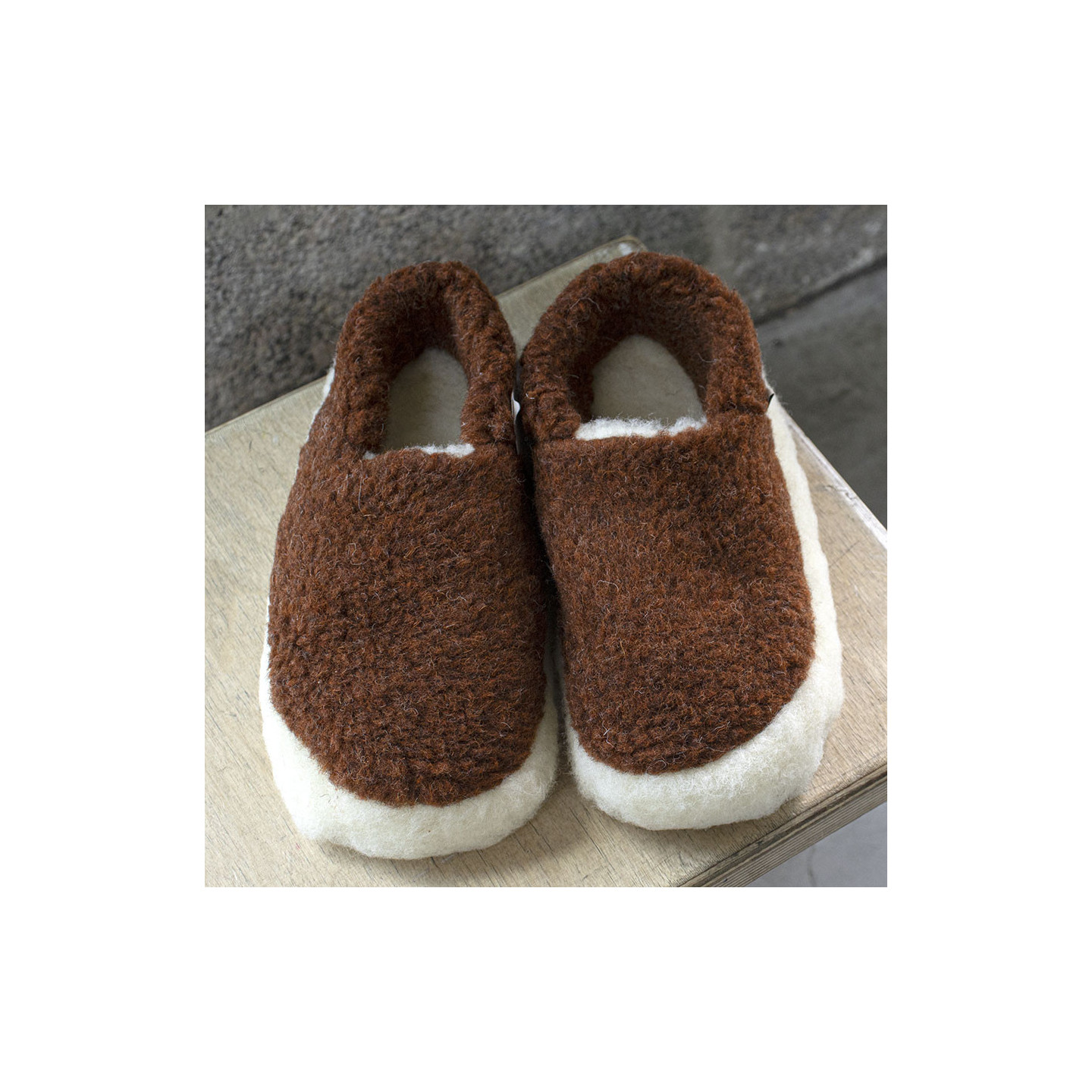 Chaussons Siberian Laine Cognac Alwero