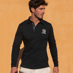 Camberabero Black Auckland Long-Sleeved Polo Shirt