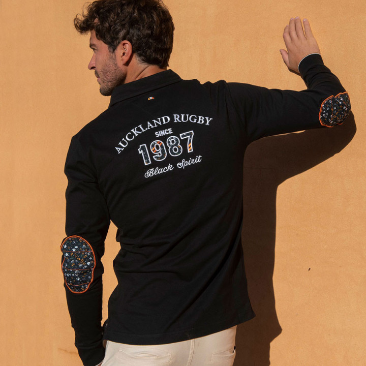 Camberabero Black Auckland Long-Sleeved Polo Shirt