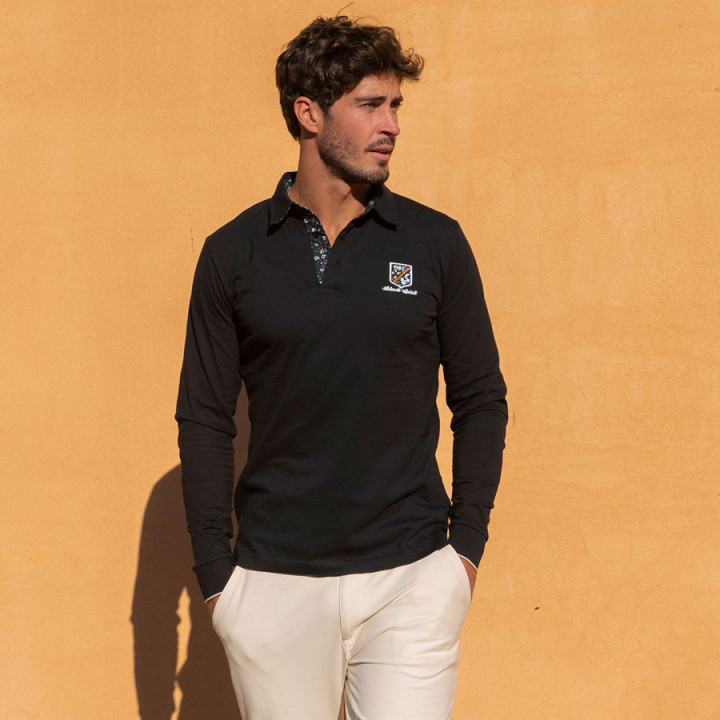 Camberabero Black Auckland Long-Sleeved Polo Shirt