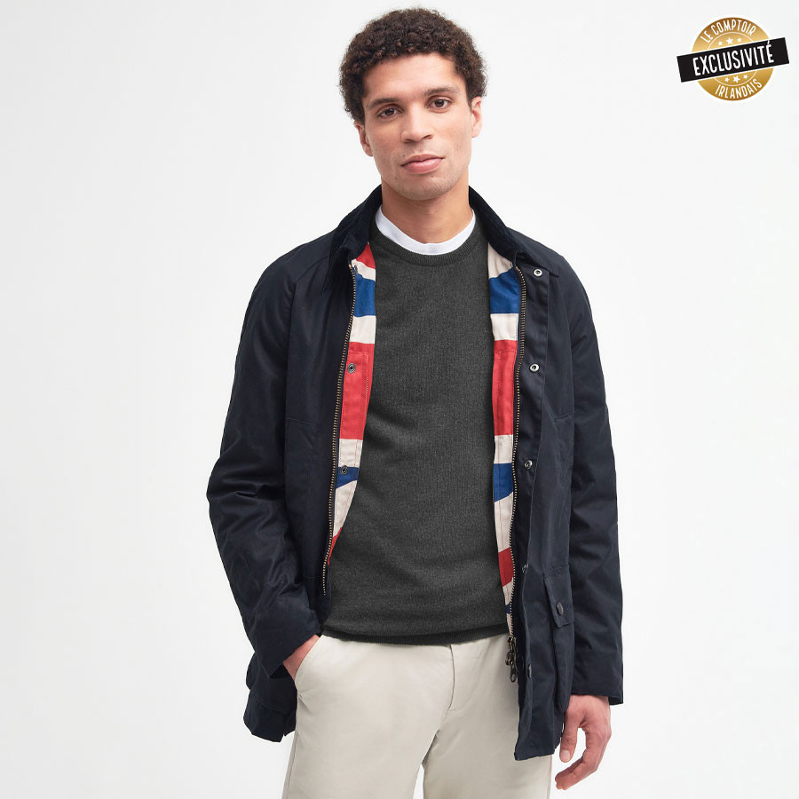 Mens barbour jacket union jack top