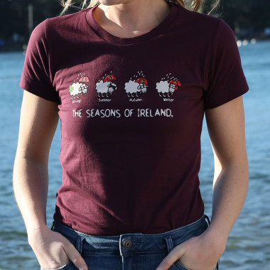 Seasons of Ireland with Sheep Pink T-shirt