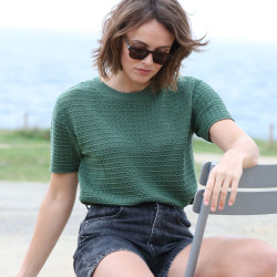 Pull manches courtes mila vert fe24 ooi