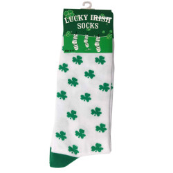 Chaussettes blanches trefles verts