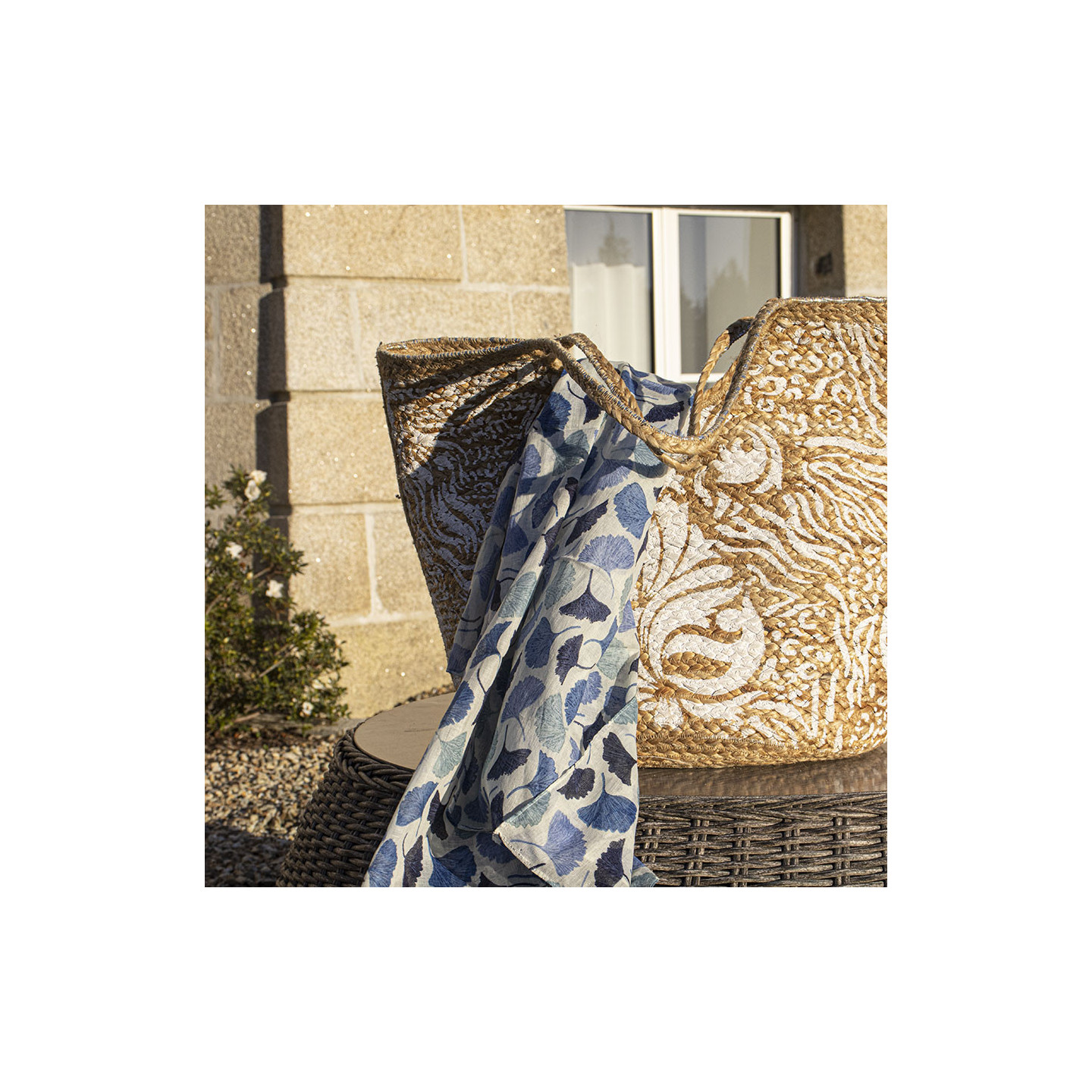 Panier en Jute Motifs Ecru Out of Irleand