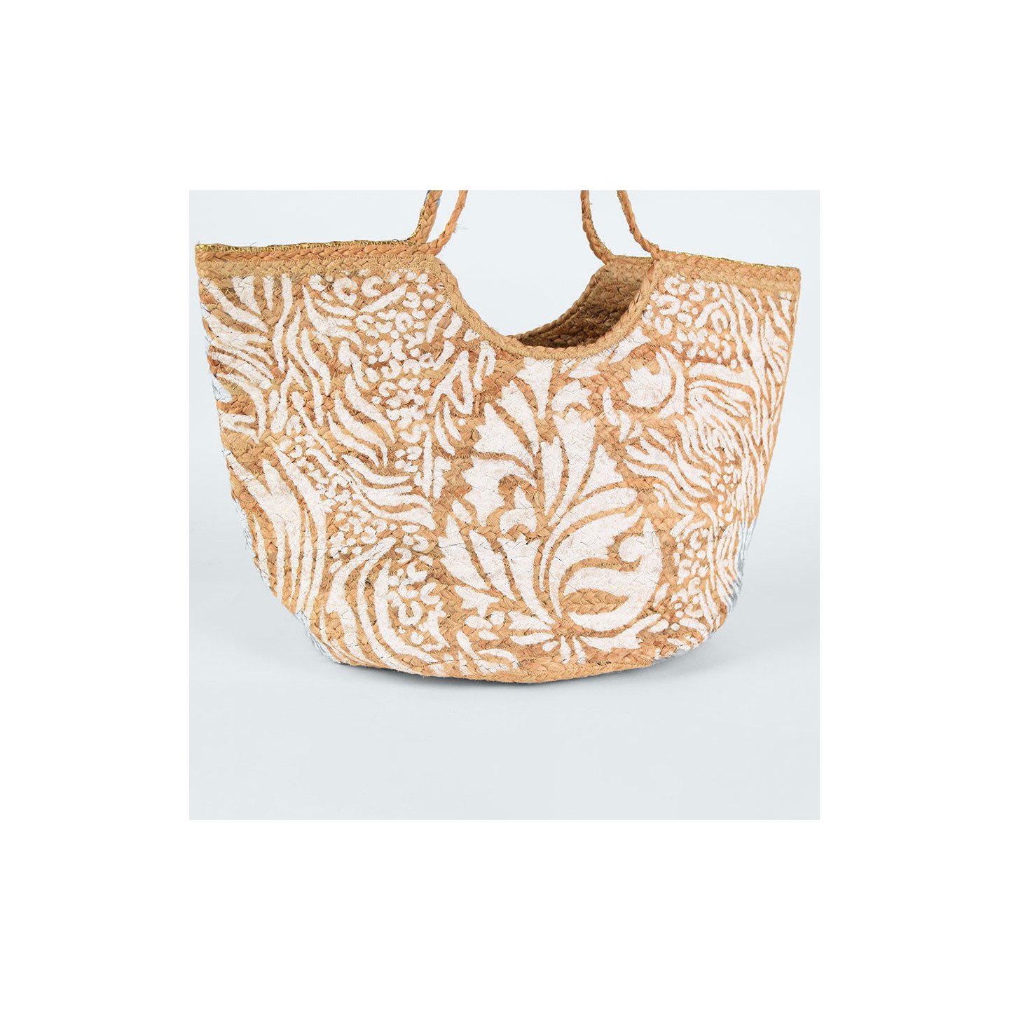 Panier en Jute Motifs Ecru Out of Irleand