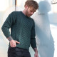 Pull Col Rond Vert Aran Woollen Mills