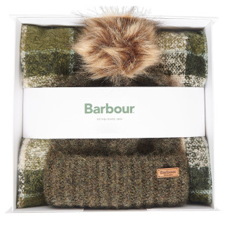 Coffret Bonnet Et Echarpe Saltburn Kaki Barbour