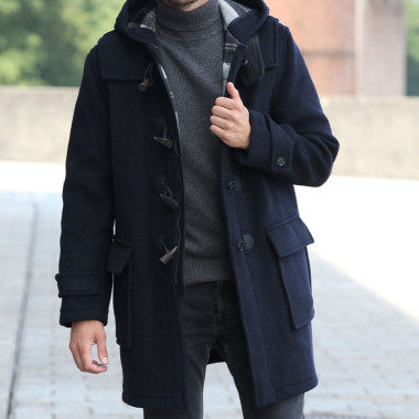London Tradition Navy Barry Duffle-Coat