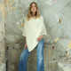 Poncho Torsades Ecru Aran Woollen Mills