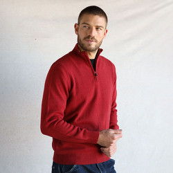 Pull Col 1/2 Zip Rouge Best Yarn