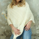 Poncho Torsades Ecru Aran Woollen Mills