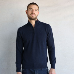 Best Yarn Navy 1/2 Zip Collar Sweater