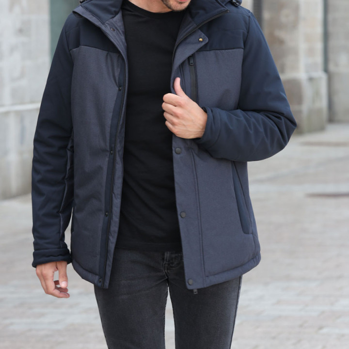 Out Of Ireland Blue Bi-Material Paul Parka