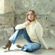 Inis Crafts Ecru Funnel Neck Sweater