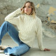 Inis Crafts Ecru Funnel Neck Sweater