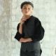 Emerald Isle Weaving Black Irish Cotton Shirt Officer Collar