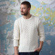 Pull Col Rond Écru Aran Woollen Mills